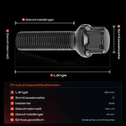 Radbolzen vorne und hinten Frankberg 5481FB0043817 Bild Radbolzen vorne und hinten Frankberg 5481FB0043817