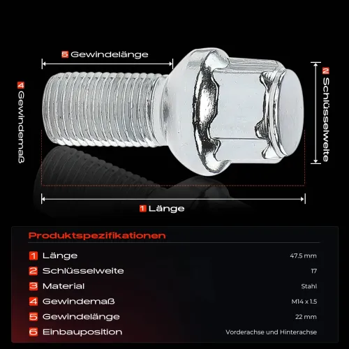 Radbolzen vorne und hinten Frankberg 5481FB0043818 Bild Radbolzen vorne und hinten Frankberg 5481FB0043818