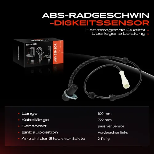 Sensor, Raddrehzahl Vorderachse links Frankberg 5481FB0044084 Bild Sensor, Raddrehzahl Vorderachse links Frankberg 5481FB0044084