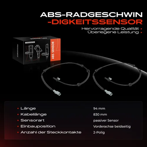 Sensor, Raddrehzahl Vorderachse beidseitig Frankberg 5481FB0044111 Bild Sensor, Raddrehzahl Vorderachse beidseitig Frankberg 5481FB0044111