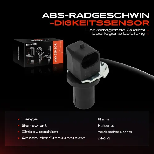 Sensor, Raddrehzahl Vorderachse rechts Frankberg 5481FB0044121 Bild Sensor, Raddrehzahl Vorderachse rechts Frankberg 5481FB0044121