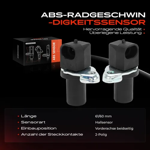 Sensor, Raddrehzahl Vorderachse beidseitig Frankberg 5481FB0044122 Bild Sensor, Raddrehzahl Vorderachse beidseitig Frankberg 5481FB0044122