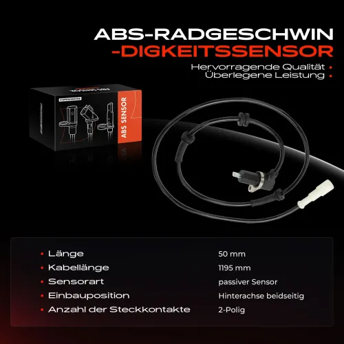 Sensor, Raddrehzahl Hinterachse beidseitig Frankberg 5481FB0044125 Bild Sensor, Raddrehzahl Hinterachse beidseitig Frankberg 5481FB0044125