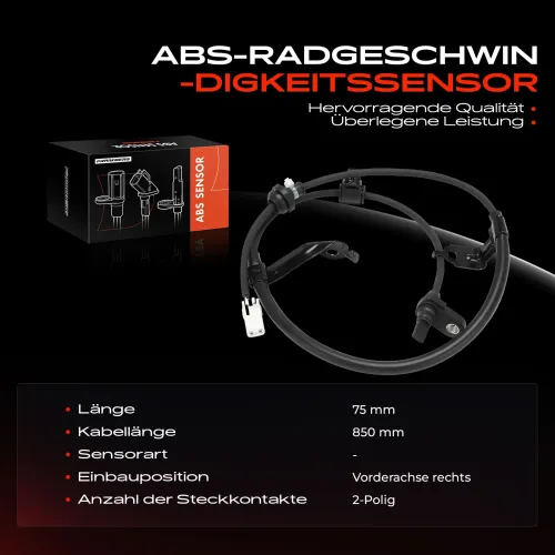 Sensor, Raddrehzahl Vorderachse rechts Frankberg 5481FB0044136 Bild Sensor, Raddrehzahl Vorderachse rechts Frankberg 5481FB0044136