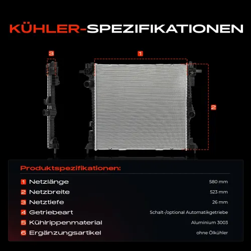 Kühler, Motorkühlung Frankberg 5481FB0045049 Bild Kühler, Motorkühlung Frankberg 5481FB0045049