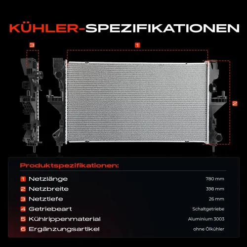 Kühler, Motorkühlung Frankberg 5481FB0045061 Bild Kühler, Motorkühlung Frankberg 5481FB0045061