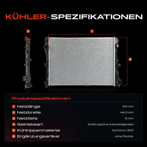 Kühler, Motorkühlung Frankberg 5481FB0045070 Bild Kühler, Motorkühlung Frankberg 5481FB0045070