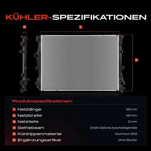 Kühler, Motorkühlung Frankberg 5481FB0045072 Bild Kühler, Motorkühlung Frankberg 5481FB0045072