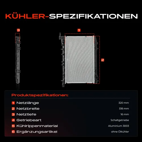 Kühler, Motorkühlung Frankberg 5481FB0045076 Bild Kühler, Motorkühlung Frankberg 5481FB0045076