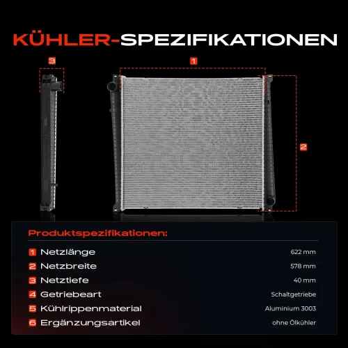 Kühler, Motorkühlung Frankberg 5481FB0045080 Bild Kühler, Motorkühlung Frankberg 5481FB0045080