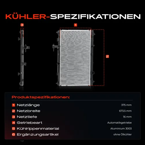 Kühler, Motorkühlung Frankberg 5481FB0045081 Bild Kühler, Motorkühlung Frankberg 5481FB0045081