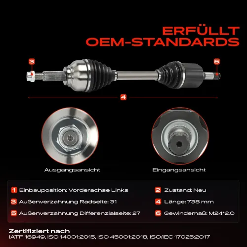 Antriebswelle Vorderachse links Frankberg 5481FB0045118 Bild Antriebswelle Vorderachse links Frankberg 5481FB0045118