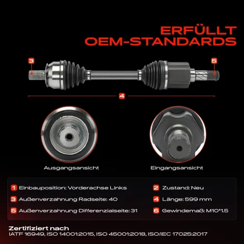 Antriebswelle Vorderachse links Frankberg 5481FB0045121 Bild Antriebswelle Vorderachse links Frankberg 5481FB0045121