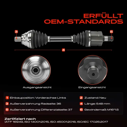 Antriebswelle Vorderachse links Frankberg 5481FB0045124 Bild Antriebswelle Vorderachse links Frankberg 5481FB0045124