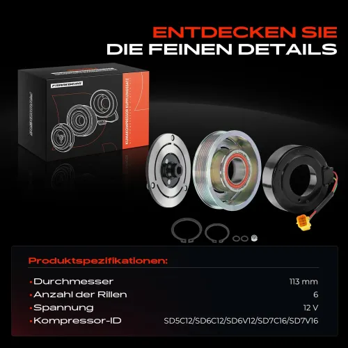 Magnetkupplung, Klimakompressor 12 V Frankberg 5481FB0045155 Bild Magnetkupplung, Klimakompressor 12 V Frankberg 5481FB0045155