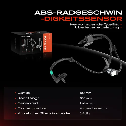 Sensor, Raddrehzahl Vorderachse rechts Frankberg 5481FB0048043 Bild Sensor, Raddrehzahl Vorderachse rechts Frankberg 5481FB0048043