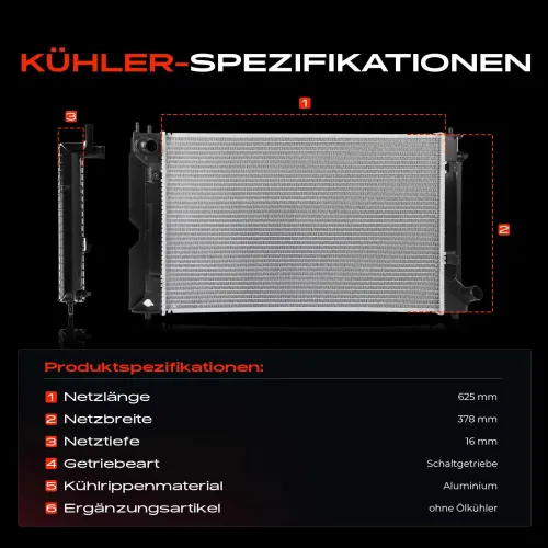 Kühler, Motorkühlung Frankberg 5481FB0048213 Bild Kühler, Motorkühlung Frankberg 5481FB0048213