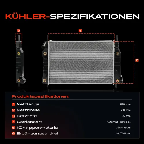 Kühler, Motorkühlung Frankberg 5481FB0048217 Bild Kühler, Motorkühlung Frankberg 5481FB0048217