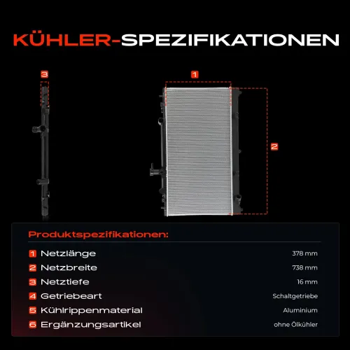 Kühler, Motorkühlung Frankberg 5481FB0048218 Bild Kühler, Motorkühlung Frankberg 5481FB0048218