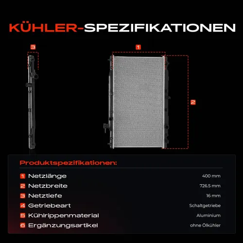 Kühler, Motorkühlung Frankberg 5481FB0048224 Bild Kühler, Motorkühlung Frankberg 5481FB0048224