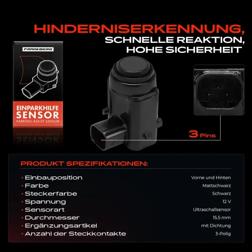 Sensor, Einparkhilfe 12 V vorne und hinten Frankberg 5481FB0048864 Bild Sensor, Einparkhilfe 12 V vorne und hinten Frankberg 5481FB0048864