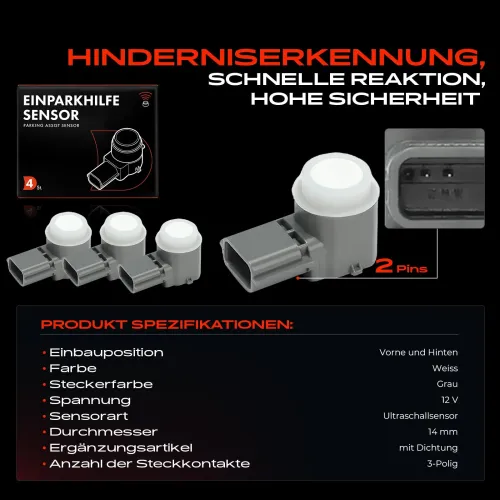 Sensor, Einparkhilfe 12 V vorne und hinten Frankberg 5481FB0048874 Bild Sensor, Einparkhilfe 12 V vorne und hinten Frankberg 5481FB0048874