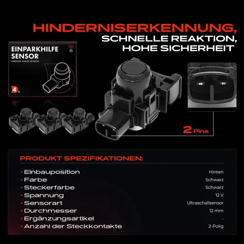 Sensor, Einparkhilfe 12 V hinten Frankberg 5481FB0048880 Bild Sensor, Einparkhilfe 12 V hinten Frankberg 5481FB0048880