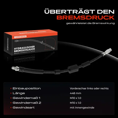 Bremsschlauch Vorderachse beidseitig Frankberg 5481FB0048916 Bild Bremsschlauch Vorderachse beidseitig Frankberg 5481FB0048916