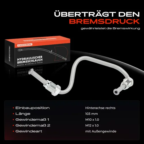 Bremsschlauch Hinterachse rechts Frankberg 5481FB0048923 Bild Bremsschlauch Hinterachse rechts Frankberg 5481FB0048923