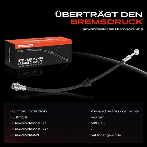 Bremsschlauch Vorderachse beidseitig Frankberg 5481FB0048939 Bild Bremsschlauch Vorderachse beidseitig Frankberg 5481FB0048939