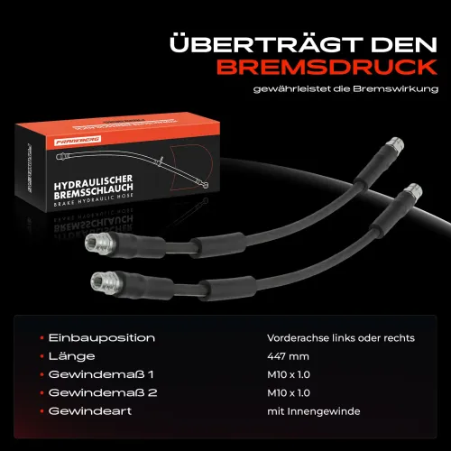 Bremsschlauch Vorderachse beidseitig Frankberg 5481FB0048954 Bild Bremsschlauch Vorderachse beidseitig Frankberg 5481FB0048954
