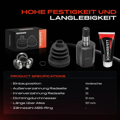 Gelenksatz, Antriebswelle Vorderachse Frankberg 5481FB0049645 Bild Gelenksatz, Antriebswelle Vorderachse Frankberg 5481FB0049645