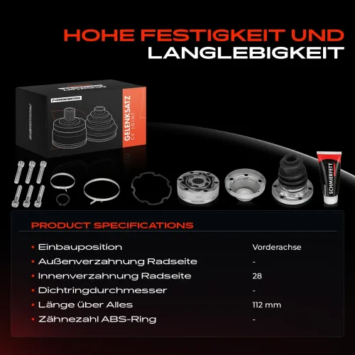 Gelenksatz, Antriebswelle Vorderachse Frankberg 5481FB0049650 Bild Gelenksatz, Antriebswelle Vorderachse Frankberg 5481FB0049650