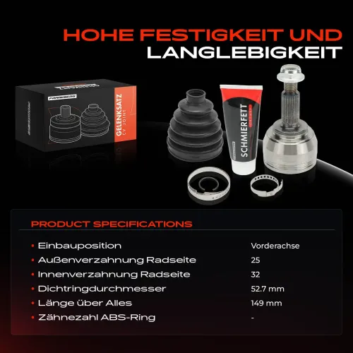 Gelenksatz, Antriebswelle Vorderachse Frankberg 5481FB0049704 Bild Gelenksatz, Antriebswelle Vorderachse Frankberg 5481FB0049704