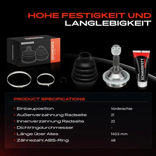 Gelenksatz, Antriebswelle Vorderachse Frankberg 5481FB0049715 Bild Gelenksatz, Antriebswelle Vorderachse Frankberg 5481FB0049715
