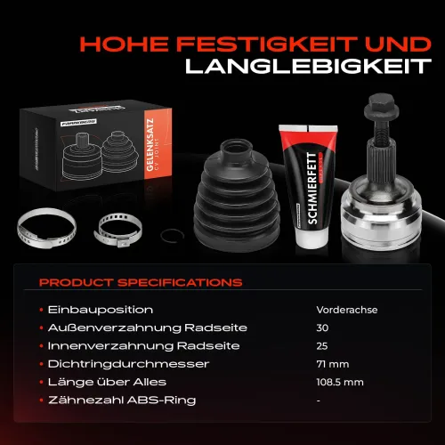 Gelenksatz, Antriebswelle Vorderachse Frankberg 5481FB0049727 Bild Gelenksatz, Antriebswelle Vorderachse Frankberg 5481FB0049727