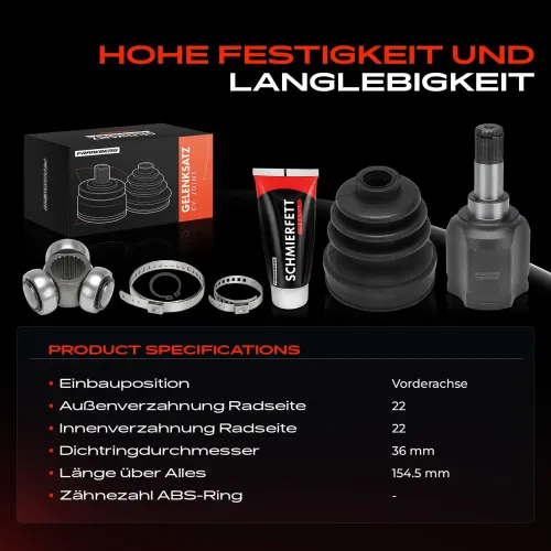 Gelenksatz, Antriebswelle Vorderachse Frankberg 5481FB0049737 Bild Gelenksatz, Antriebswelle Vorderachse Frankberg 5481FB0049737