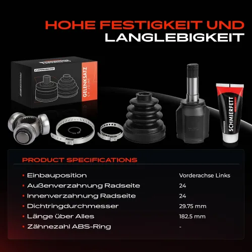 Gelenksatz, Antriebswelle Vorderachse links Frankberg 5481FB0049755 Bild Gelenksatz, Antriebswelle Vorderachse links Frankberg 5481FB0049755