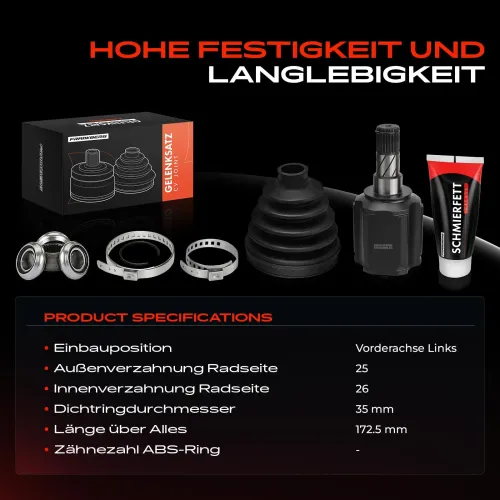 Gelenksatz, Antriebswelle Vorderachse links Frankberg 5481FB0049789 Bild Gelenksatz, Antriebswelle Vorderachse links Frankberg 5481FB0049789