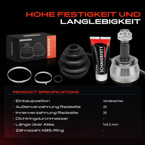 Gelenksatz, Antriebswelle Vorderachse Frankberg 5481FB0049806 Bild Gelenksatz, Antriebswelle Vorderachse Frankberg 5481FB0049806