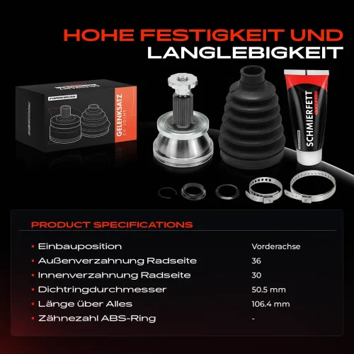 Gelenksatz, Antriebswelle Vorderachse Frankberg 5481FB0049818 Bild Gelenksatz, Antriebswelle Vorderachse Frankberg 5481FB0049818