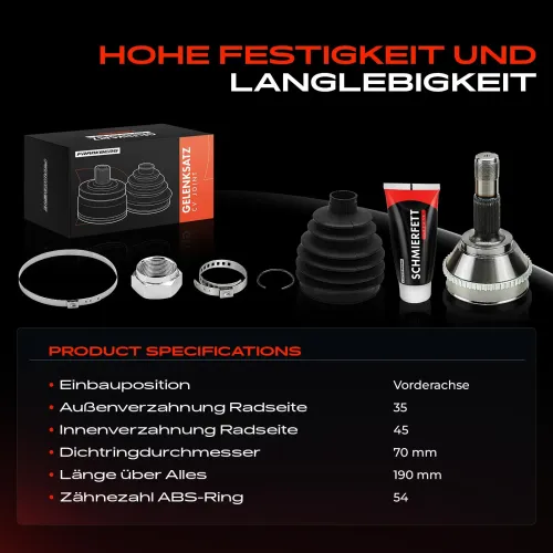 Gelenksatz, Antriebswelle Vorderachse Frankberg 5481FB0049836 Bild Gelenksatz, Antriebswelle Vorderachse Frankberg 5481FB0049836