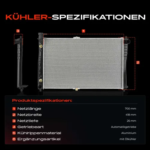 Kühler, Motorkühlung Frankberg 5481FB0049870 Bild Kühler, Motorkühlung Frankberg 5481FB0049870