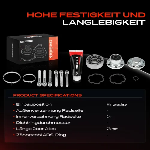 Gelenksatz, Antriebswelle Hinterachse Frankberg 5481FB0049984 Bild Gelenksatz, Antriebswelle Hinterachse Frankberg 5481FB0049984