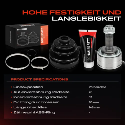 Gelenksatz, Antriebswelle Vorderachse Frankberg 5481FB0050016 Bild Gelenksatz, Antriebswelle Vorderachse Frankberg 5481FB0050016