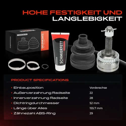 Gelenksatz, Antriebswelle Vorderachse Frankberg 5481FB0050032 Bild Gelenksatz, Antriebswelle Vorderachse Frankberg 5481FB0050032