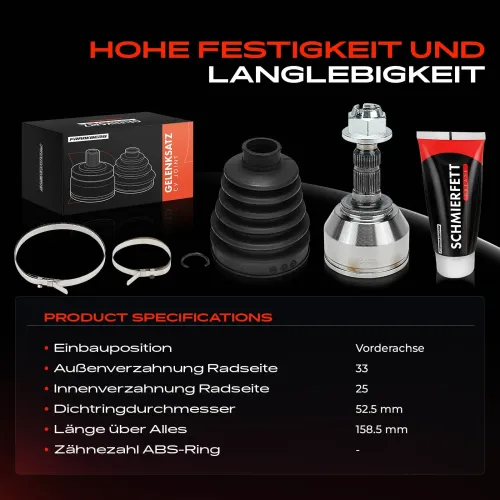 Gelenksatz, Antriebswelle Vorderachse Frankberg 5481FB0050040 Bild Gelenksatz, Antriebswelle Vorderachse Frankberg 5481FB0050040