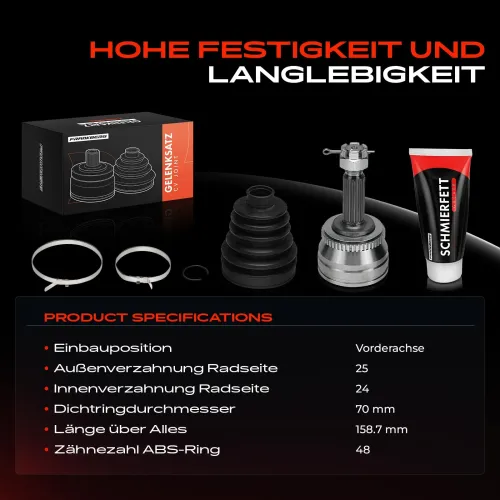 Gelenksatz, Antriebswelle Vorderachse Frankberg 5481FB0050090 Bild Gelenksatz, Antriebswelle Vorderachse Frankberg 5481FB0050090