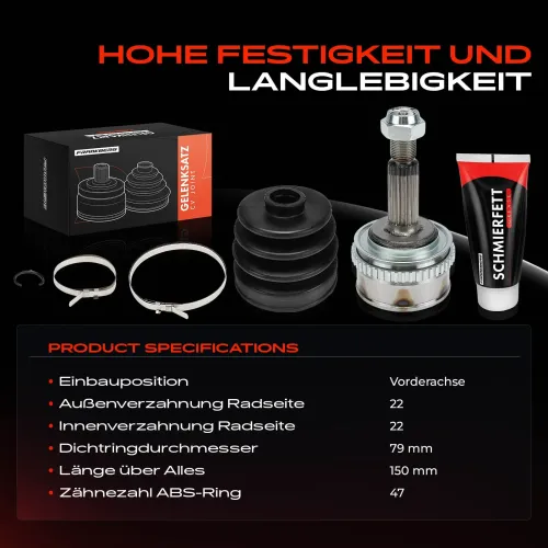Gelenksatz, Antriebswelle Vorderachse Frankberg 5481FB0050093 Bild Gelenksatz, Antriebswelle Vorderachse Frankberg 5481FB0050093