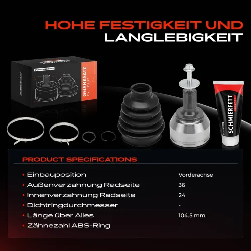 Gelenksatz, Antriebswelle Vorderachse Frankberg 5481FB0050104 Bild Gelenksatz, Antriebswelle Vorderachse Frankberg 5481FB0050104